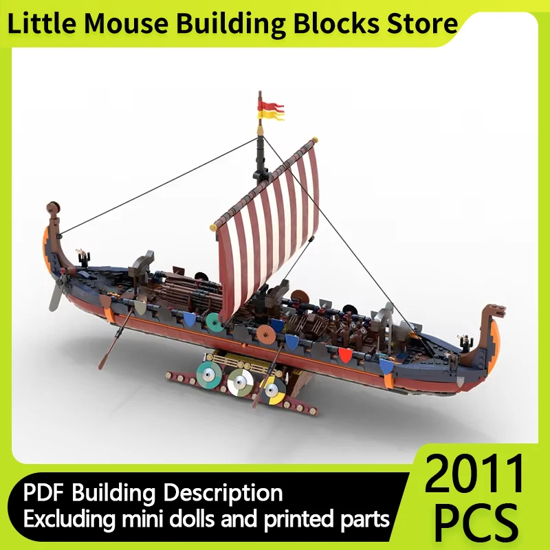 Medieval Model MOC Building Brick Extension Viking Village Pirate Boat Modular Technolog Gift Holiday Assemble Children Toy Suit