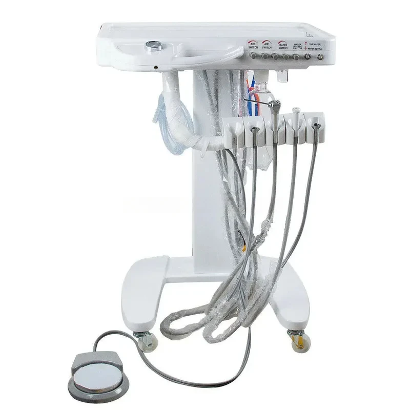 110 V 65L 4-bore Dental Portable Mobile Delivery System Trolley Working Compressor