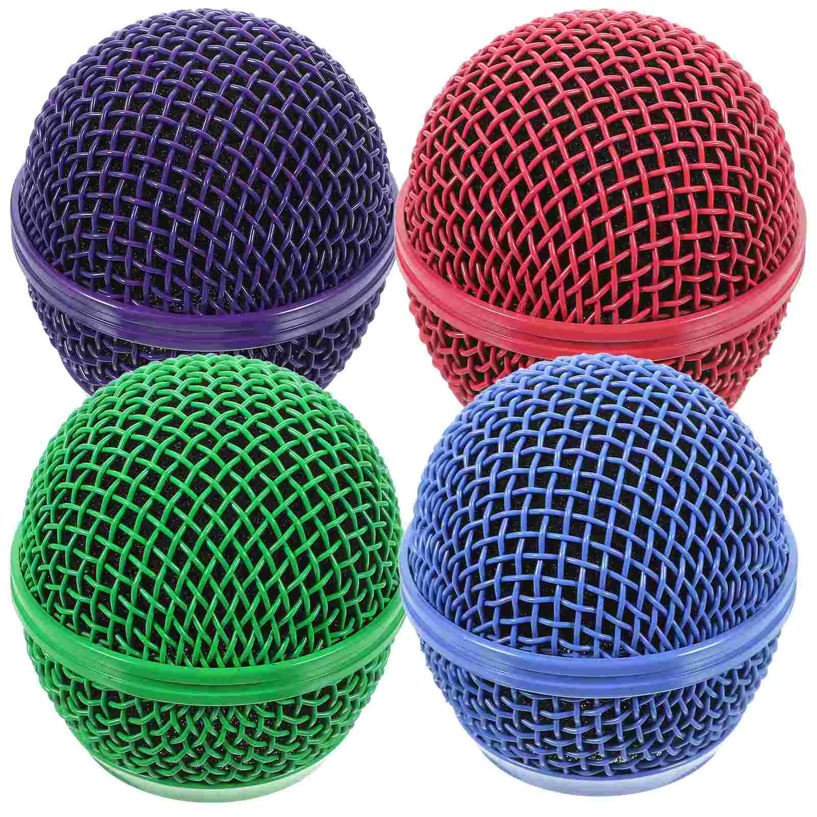 

4 Pcs Microphone Grille Mesh Head Cordless Parts Metal for Wireless Microphones