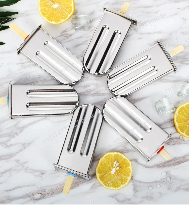 Stainless Ice Cream Mold 6 Holes Popsicle Molds DIY Fruit Ice Cream Stick Rack