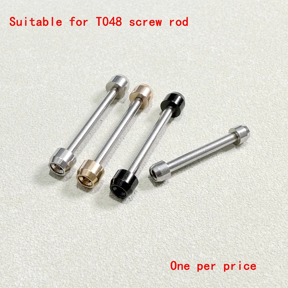 Es adecuado para tornillos Tissot T048, eje fijo de acero inoxidable, oro rosa/negro, sujetadores para correas de reloj para hombres/mujeres