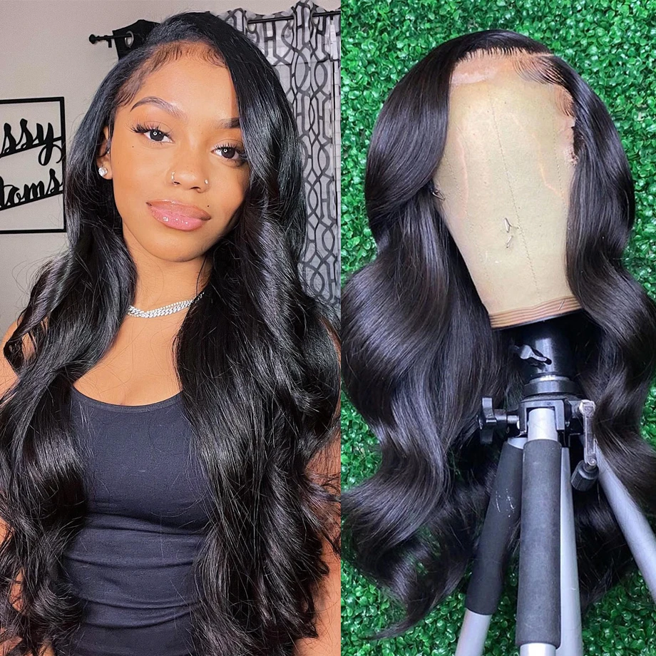 13x4 13x6 Glueless Prelucked Body Wave Brazilian Human Hair Wigs Closure HD Transparent  Lace Human Hair Wig For Black Women