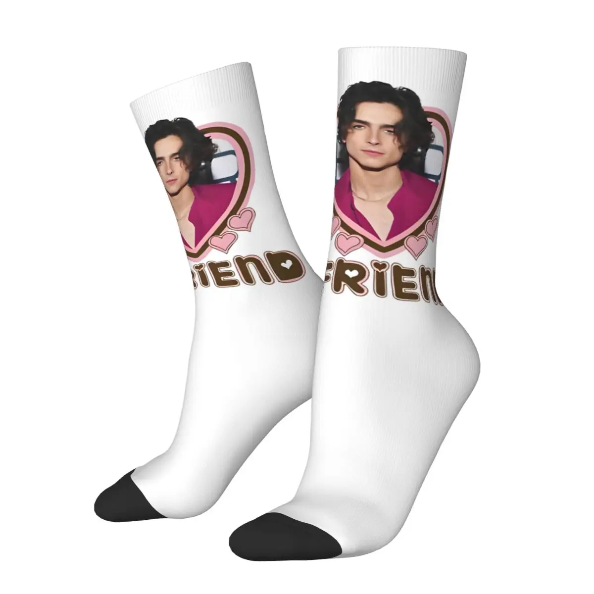 Happy Funny Men's Socks Hip Hop I Love My Boyfriend Timothee Chalamet Sock Skateboard Women's Socks Spring Summer Autumn Winter