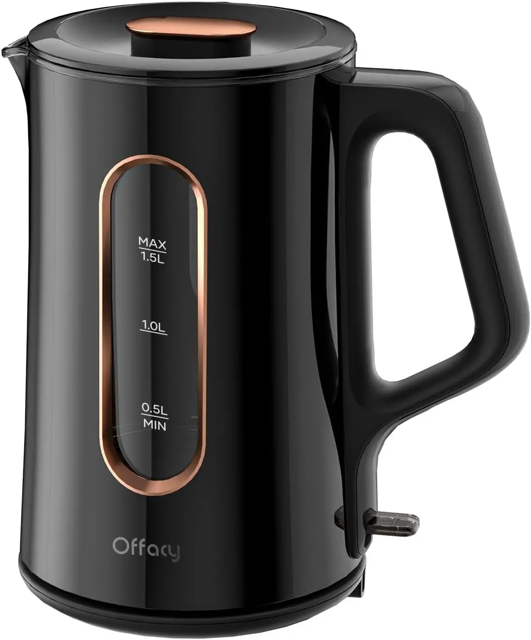 

Electric Kettle with Double Wall Glass, Fast Boiling 1.5L, 1200W, BPA-Free Black