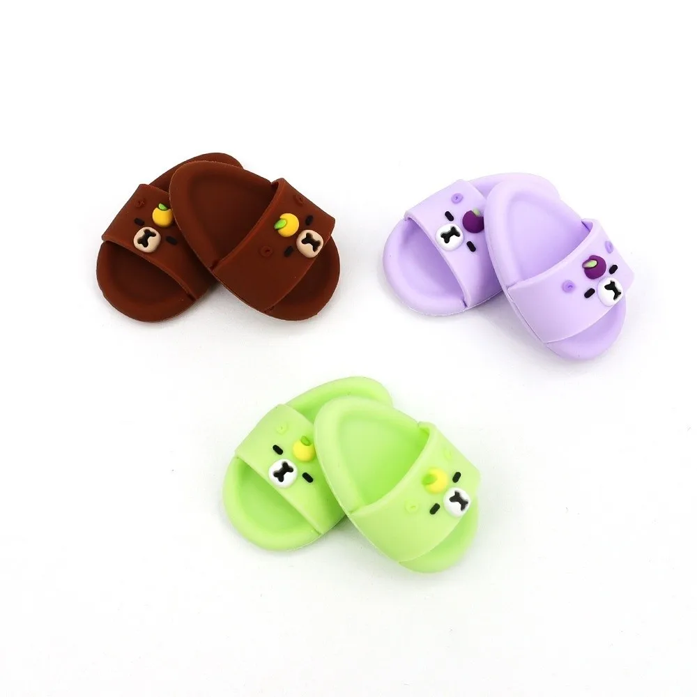 Bonita tela pequeña BJD para zapatos de 17cm, accesorios para muñecas, zapatillas de capibara hechas a mano, zapatos de muñeca de PVC DIY, juguetes para niños