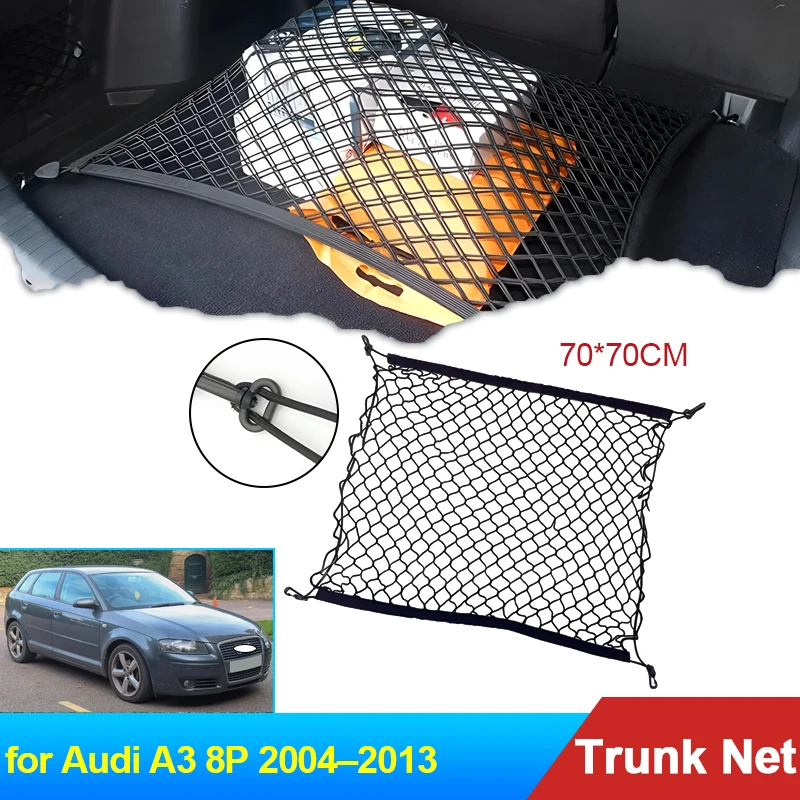 70x70 Auto for Audi A3 8P 2004 2005 2006 2007 2008 2009 2010 2011 2012 2013 Accessories Car Boot Trunk Cargo Net Elastic Storage