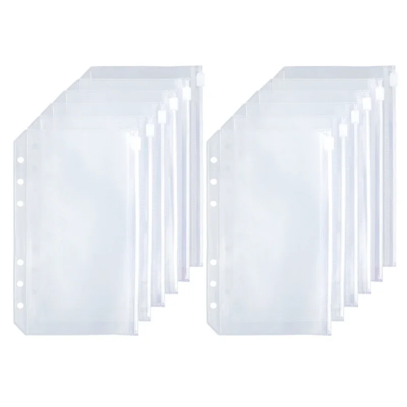 A6 Transparent Pockets Loose-leaf Binders Waterproof Document Filing Notebook Divider Bags Ticket Bags Data Storage