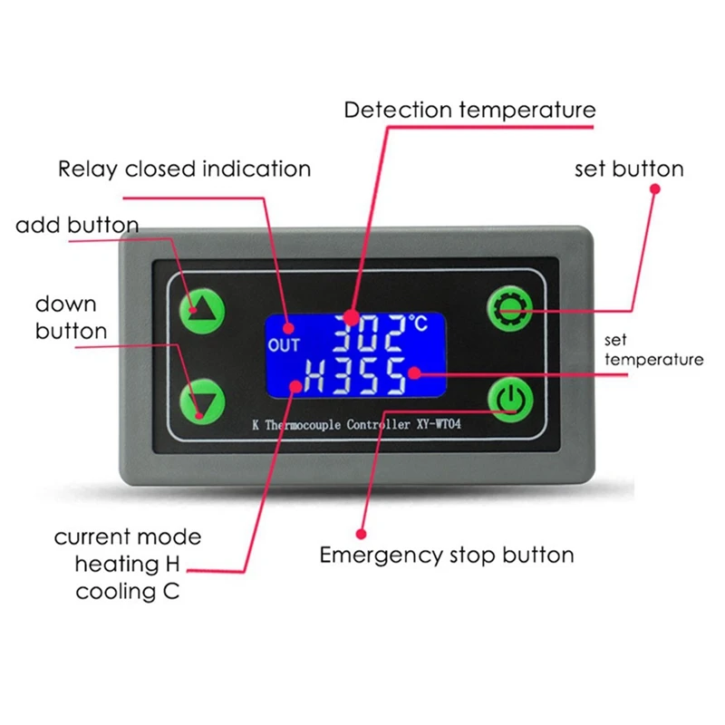 XY-WT04-W WIFI Remote Digital Temperature Controller K Thermocouple High Temperature Controller -99-999 Degrees