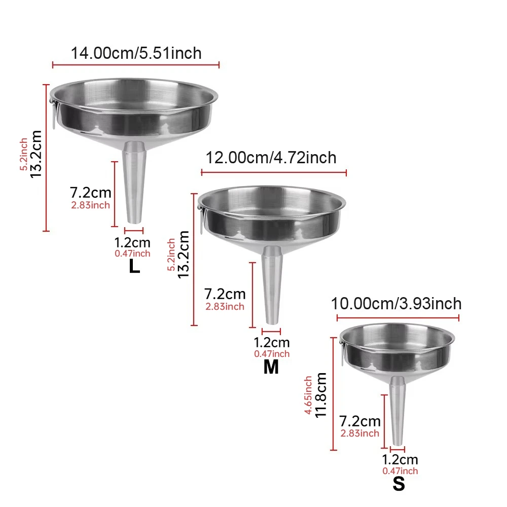 Metal Funnel For Canning Kitchen Tools Kitchen Accessories Wide Mouth Funnels Bar Wine Beer Oil Flask Funnel