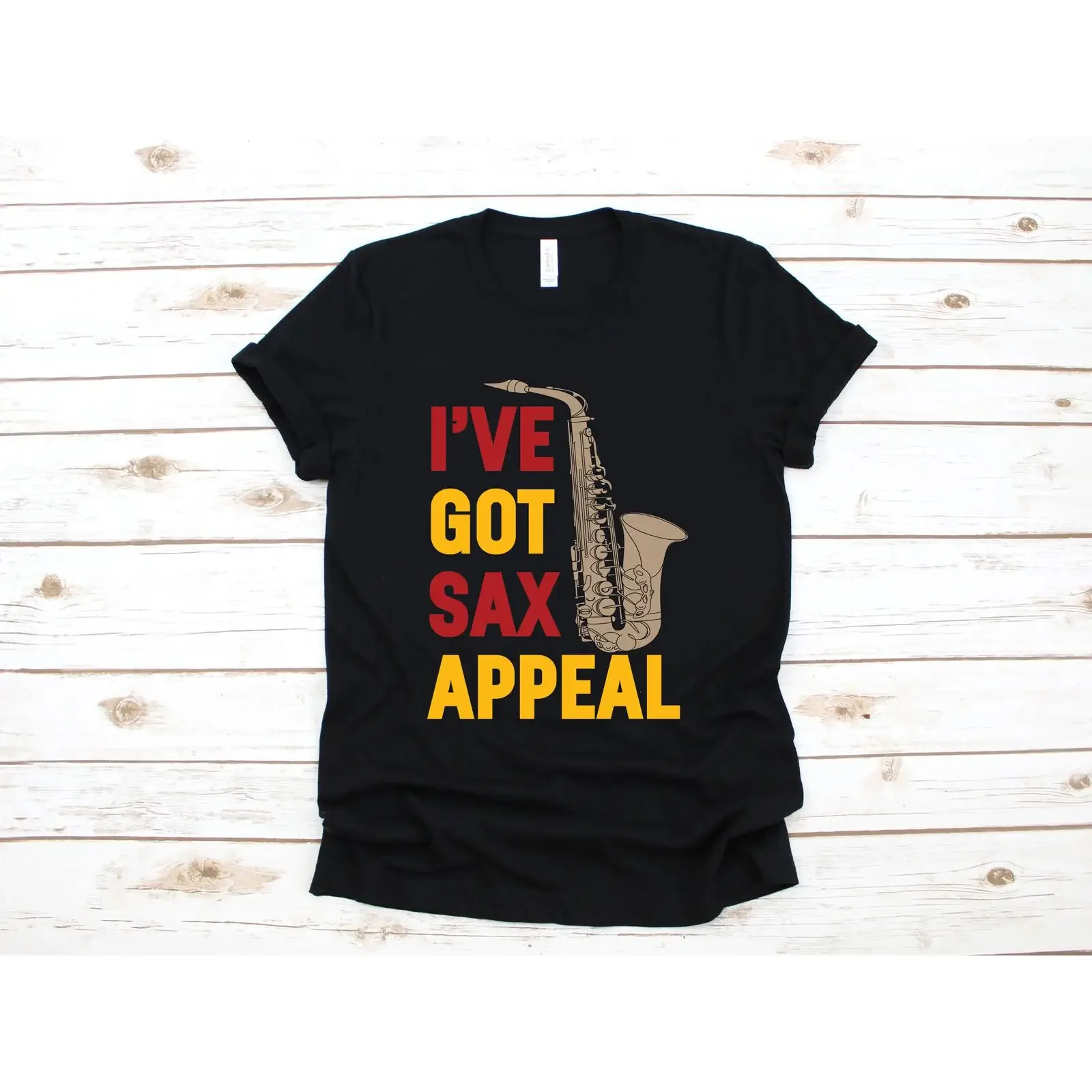 Saxophone T Shirt Funny Sax Appeal Jazz Band Player Long Sleeve vintage Washed fashion graphic Stylish Unisex Breathable homme