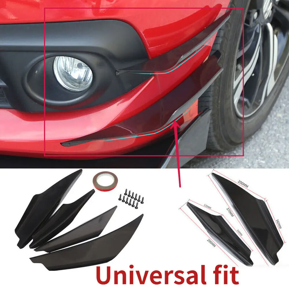 

Universal ABS Car Accessories Front Bumper Canards Splitter Diffuser Spoiler Wing Fins Addon Lip Exterior Parts