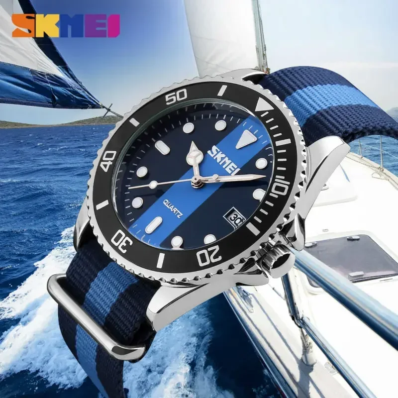 SKMEI 9133 reloj de cuarzo de lujo para hombres y mujeres, relojes de pulsera deportivos con calendario resistente al agua para negocios informales, reloj para hombre 2209
