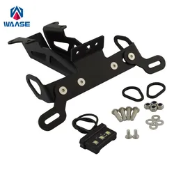 waase For Yamaha MT-09 MT09 Tracer 2015 2016 2017 Fender Registration Bracket License Plate Holder Frame with LED light