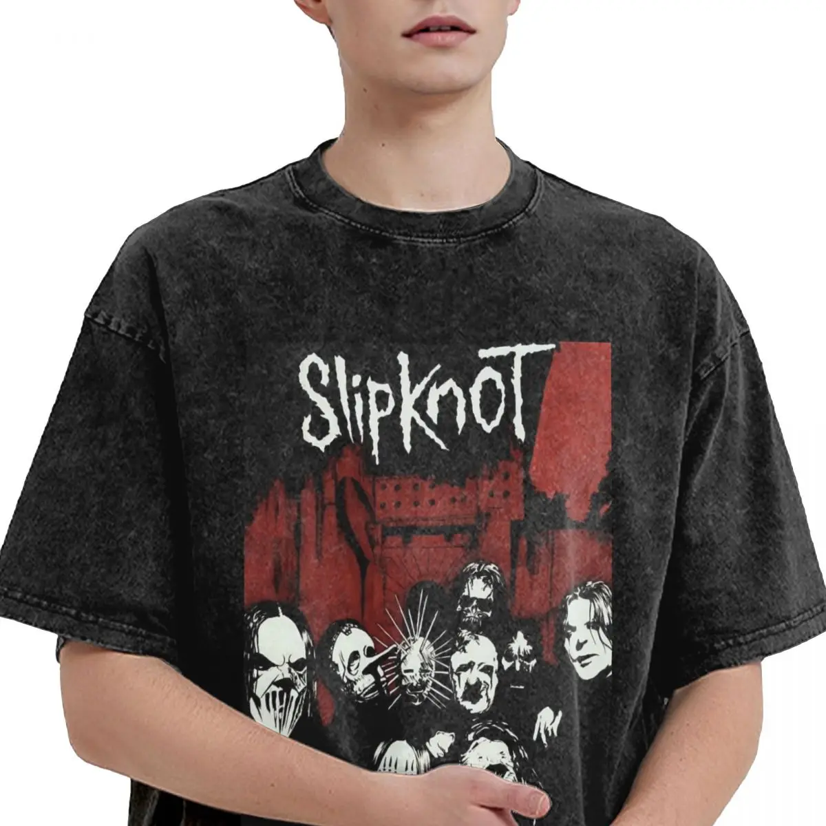 Resembles-S-Slipknot-Style Luxury Retro T Shirts Summer Print Shirt Cotton High Quality Clothing