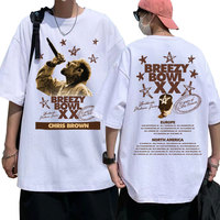 Chris Brown Breezy Bowl XX Tour T Shirts Vintage Hip Hop Harajuku Gothic T Shirt Men Women Oversized Cotton Casual Street Tees
