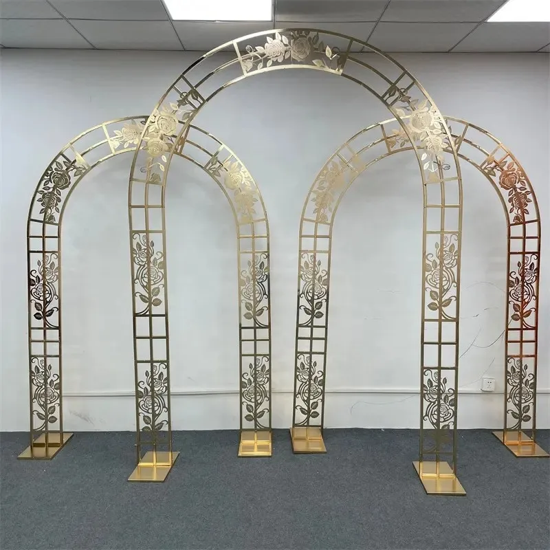 1pcs/3pcs)Event Party Supplies Gold Metal Backdrop Stand Wedding Arch for Wedding Decoration