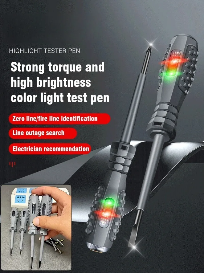 High Brightness LED Light Electrician Special Voltage Test Pen Professional Electrical Detector Pen Live Wire Null Wire Testing