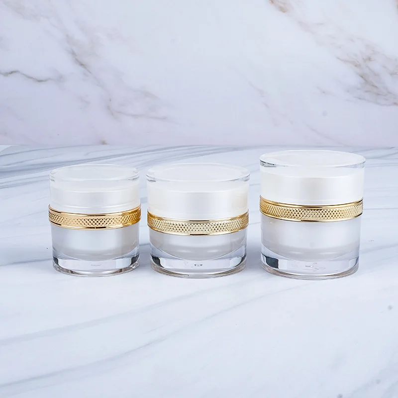 30G pearl white acrylic plastic jar tin cream/essence/moisturizer/gel serum mask/art nail/skin care pot cosmetic packing