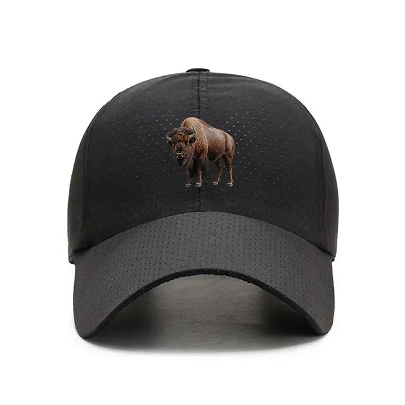 Bison Quick Dry Baseball Cap Adjustable Breathable Lightweight Sun Protection Sport Hat for Women Men