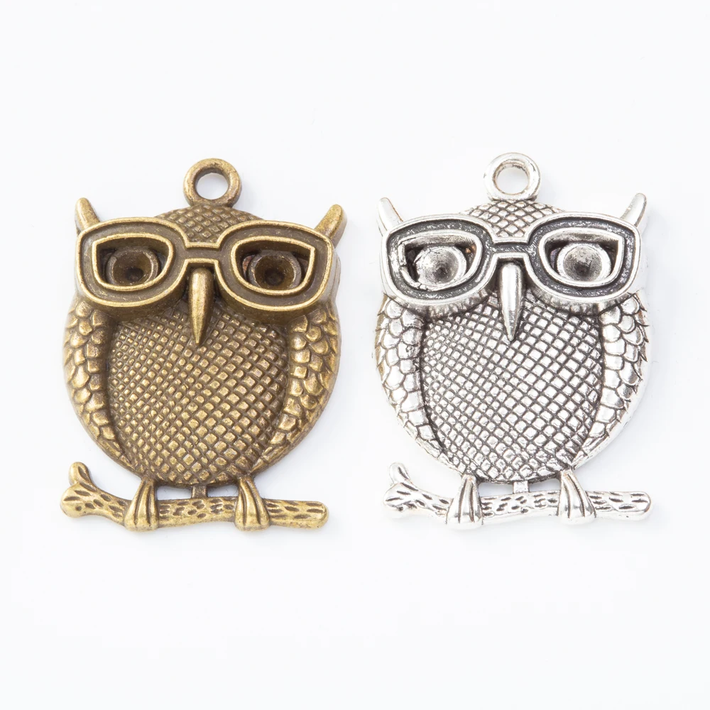 12pieces (owl) vintage zinc alloy charm metal pendant DIY jewelry discovery making accessories 006