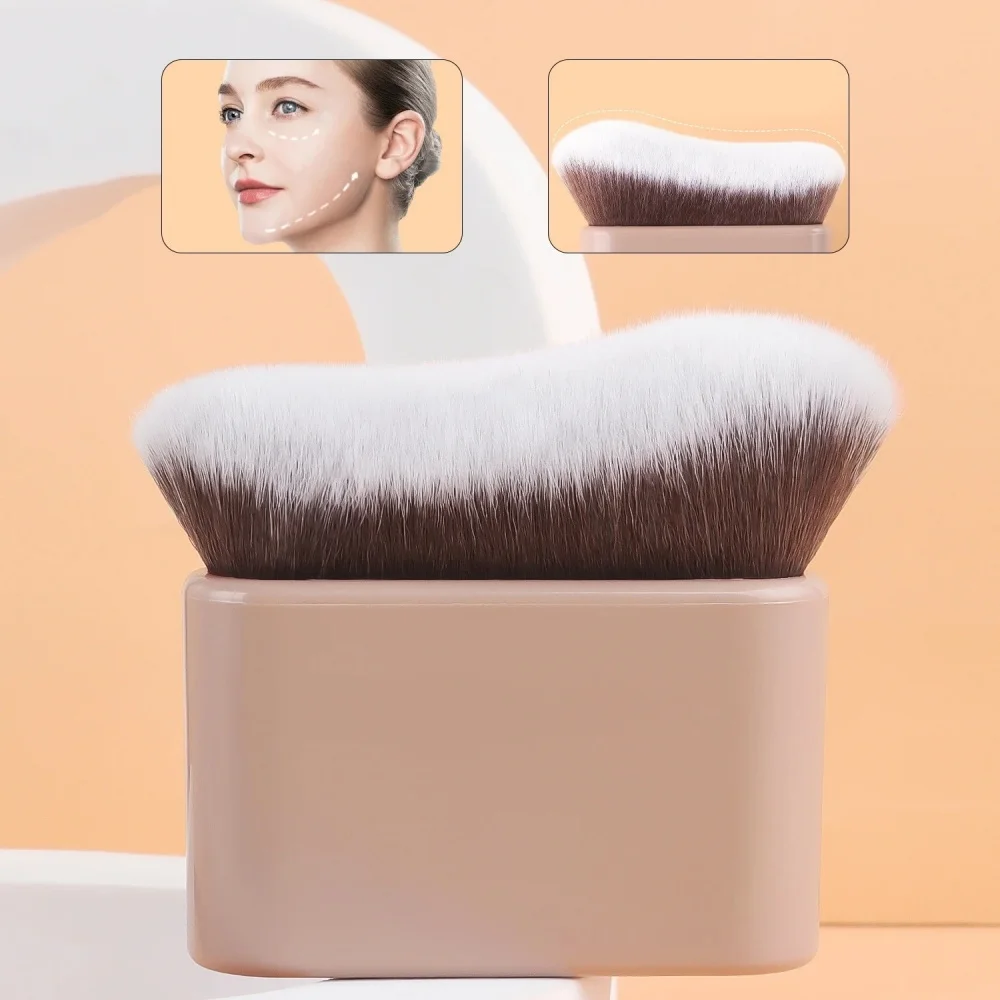 1 Pack Soft Plastic Cosmetic Blending Brush Wave Shape Foundation Makeup Brush Travel Portable Beauty Tool Fit for Daily Makeup