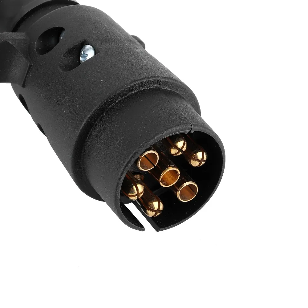 2M 6.6ft Trailer Wiring Extension Cord 7 Pin to 13 Pin ABS Weatherproof Trailer Spring Connection Cable 12V Coiled Spring Wire