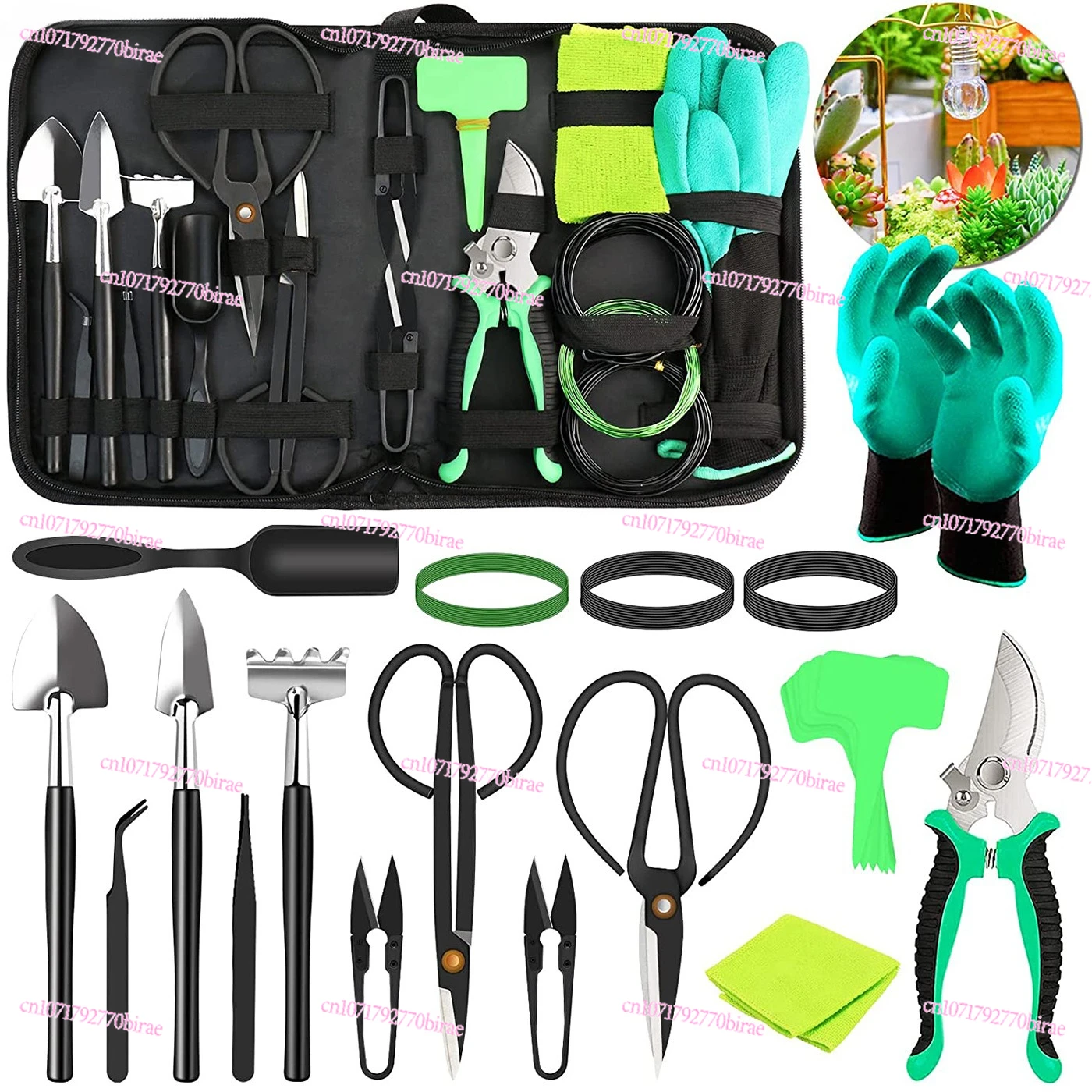 

New Garden Succulent Pruning Weeding Gardening Scissors Gloves Line Multifunctional Potting Tool Set