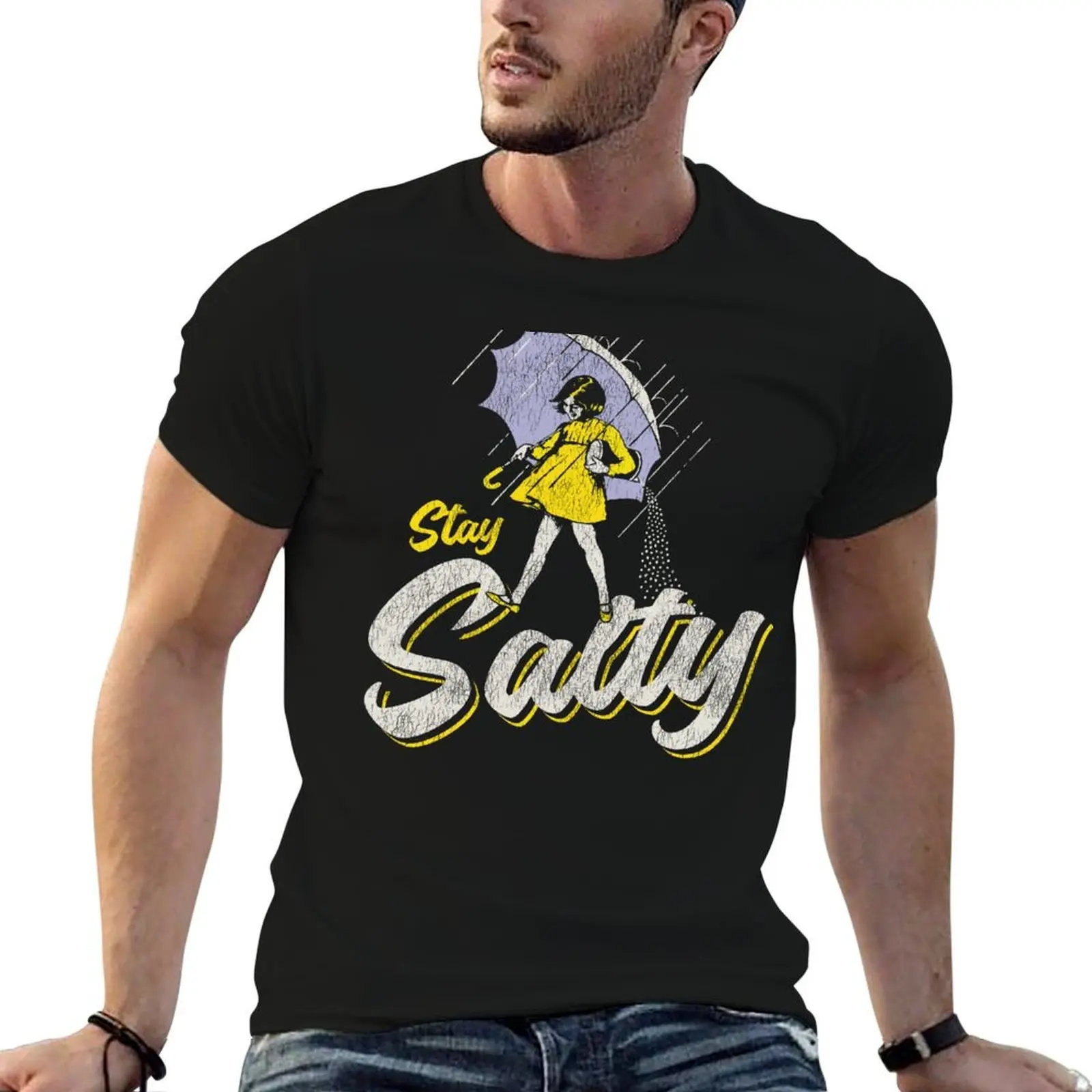 تي شيرت Stay Salty Girl Worn Out تي شيرت رجالي 100% قطن ماركة فاخرة تي شيرت رجالي جرافيك تي شيرت #4
