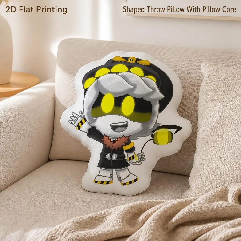 Chibi Robot Murder Drones Character Shaped Throw Pillow Stuffed Decorative Cushion Cute Sofa Home Decor Bedroom Gift for Fans