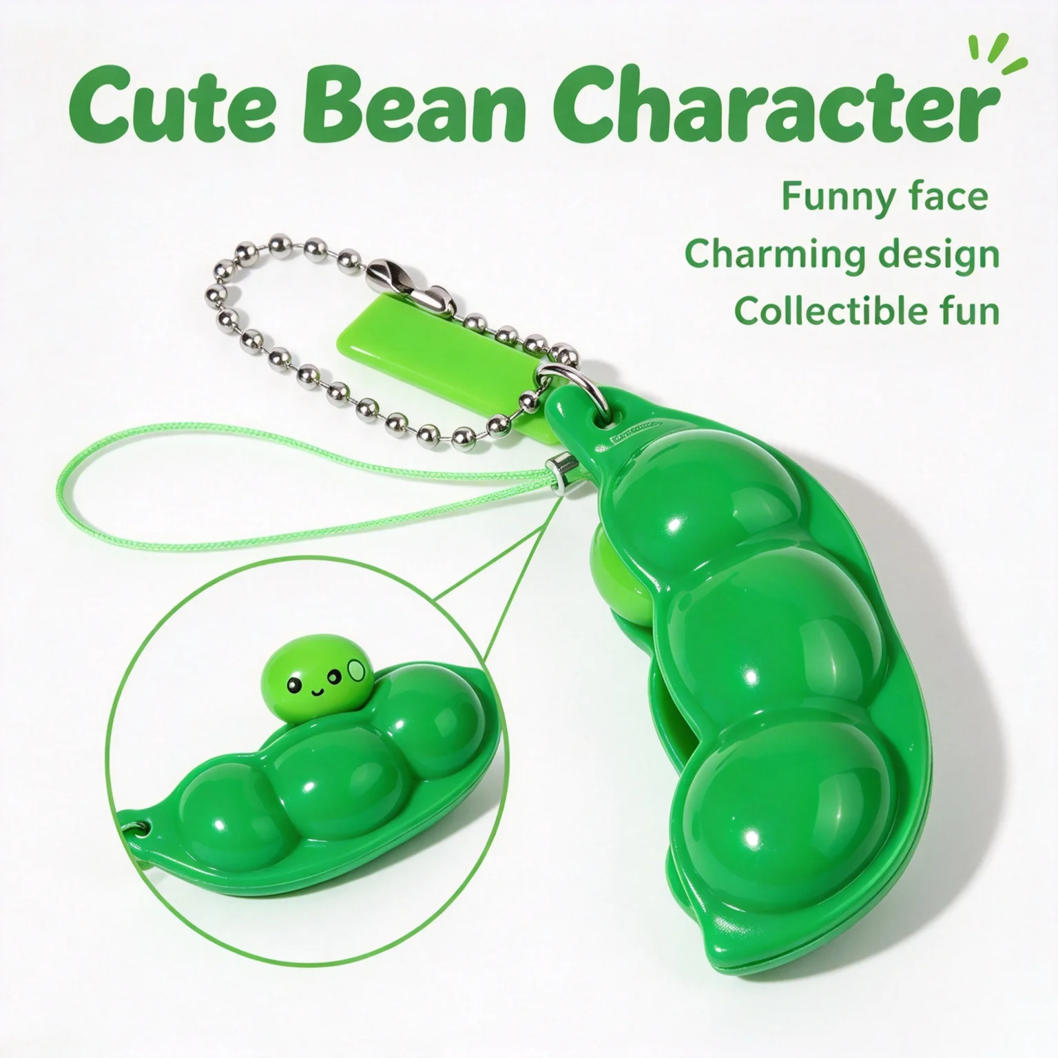 Squeeze Pea Fidget Toy ABS Pop Out Pea Shape For Students Relieve Anxiety