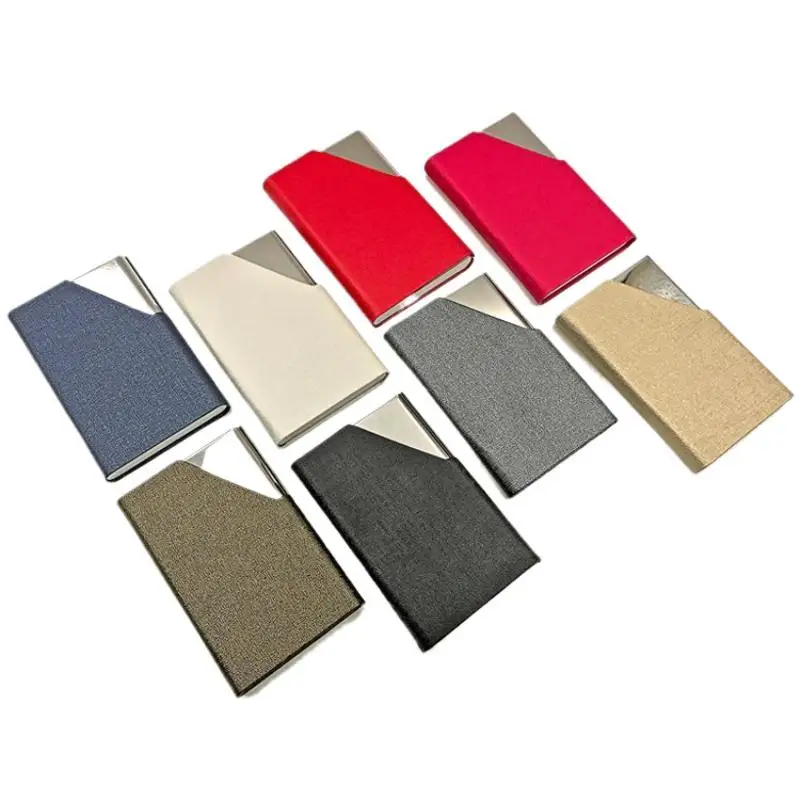 Hochwertiger Visitenkartenhalter aus PU-Leder und Metall, schlankes Design, verschiedene Farben, perfekt für den täglichen Gebrauch im Büro. – Detail 6