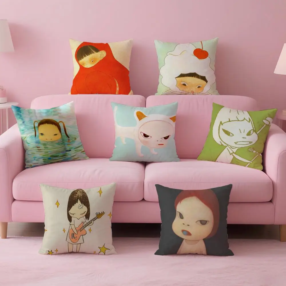 artist cute Y-Yoshitomo N-Nara Cushion Cover Pillow Case Sof