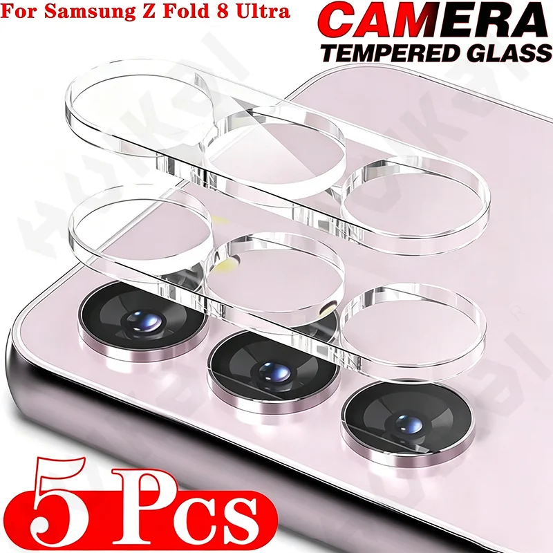 5 Pcs Camera Lens Protector Glass For Samsung Z Fold 8 Ultra 7 6 5 Metal Camera Protector Cover Screen Protector Lens Ring Film