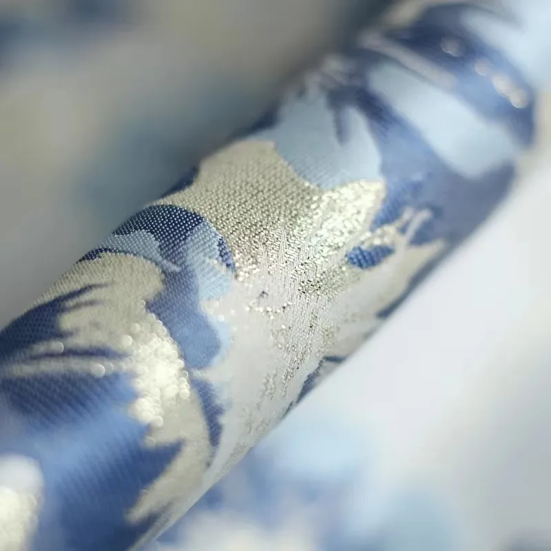 Redraspberry 168cm Blue Flowers Fil-Lumiere Embroider Fabrics Garment Materials Women Dress DIY Sewing Taior Cloth Freeshipping