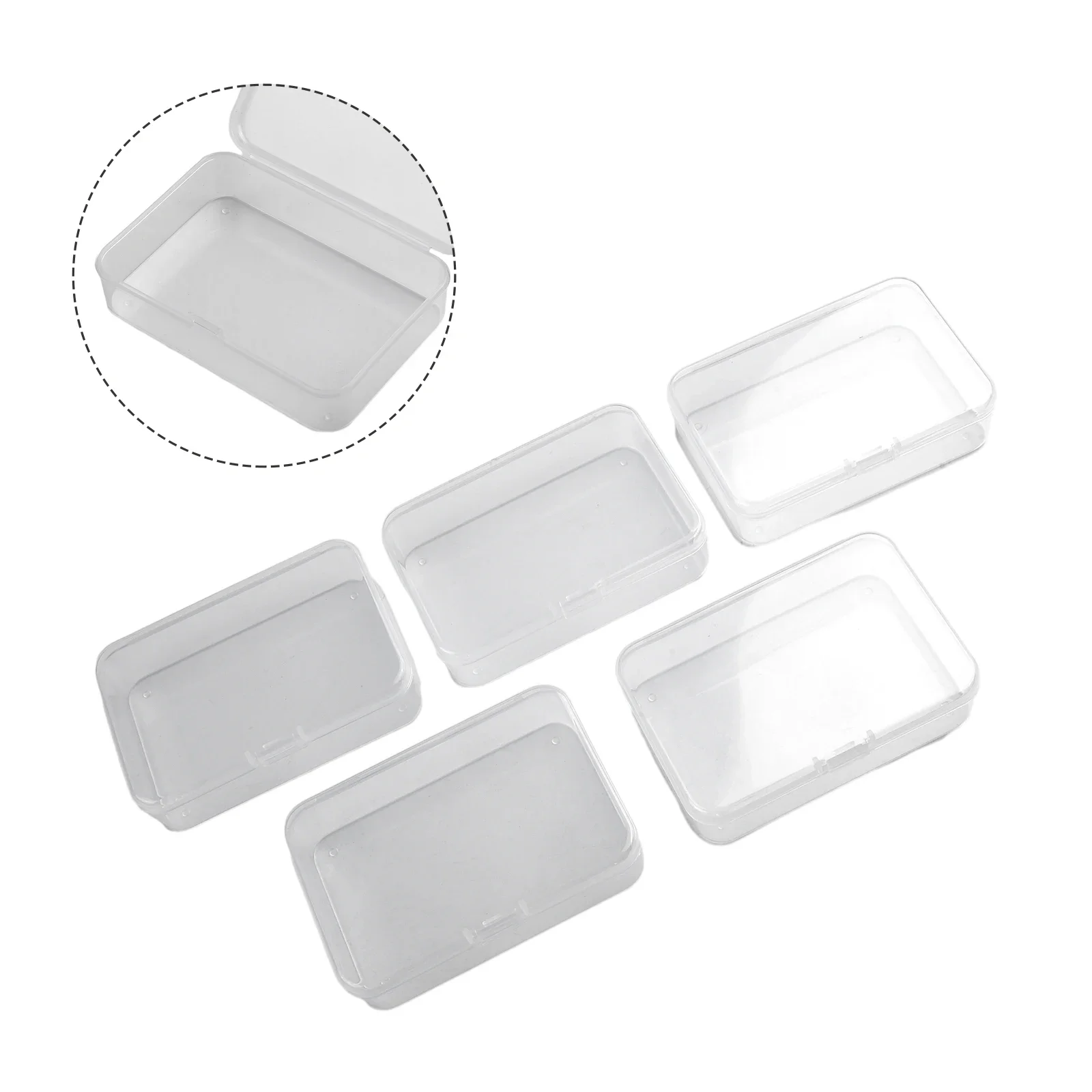 Transparent Plastic Box Crafts Neads Organizer Clear Rectangle Jewelry Packaging Receiving Container Practical