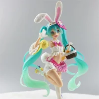 23CM Hatsune Miku Anime Figure Kawaii Pvc Model Doll Action Figurals Rabbit ears Collect ornaments Christmas Toys Gifts 4