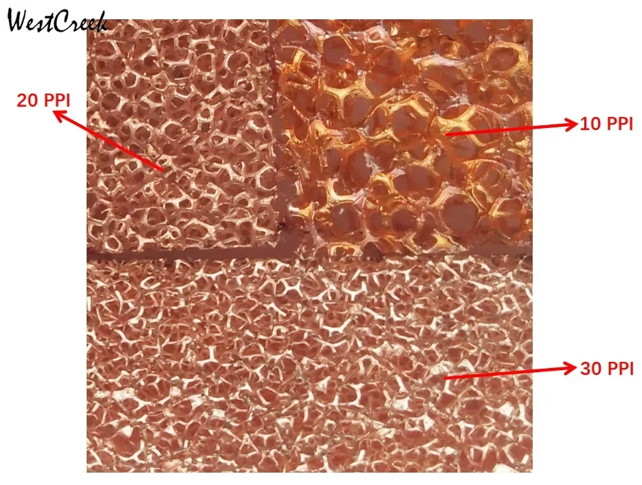 WESTCREEK-personalizado Cu cobre metal espuma para Li bateria materiais, alta pureza, Ppi e tamanho