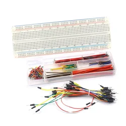 MB102 Breadboard Kit 400/830 Points Prototype Board 65 Jumper Wires U-Shaped Solderless Breadboard Jumper Cables DIY Electronics