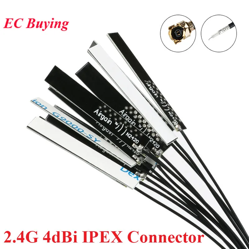 10pcs/lot 2.4Ghz 4dBi WIFI Internal Antenna PCB Built-in Aerial IPX IPEX Airgain Omni Antenna UFL Connector