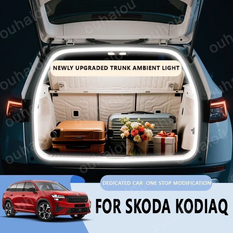 

For 2017-2025 Skoda series Kodiaq trunk light modification light Atmosphere lights White warm white Rear Trunk LED Light Bar