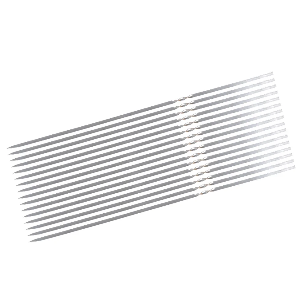 

20pcs Stainless BBQ Sticks Nonstick Grill Skewers 35cm Food Grade Metal Barbecue Grill Skewers Tools Outdoor Camping