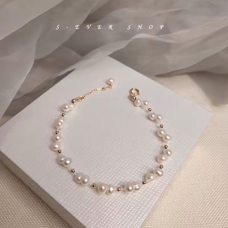 100% Natural Freshwater Pearl Fashion Flower 14K Gold Filled Ladies Bracelet Wholesale Jewelry For Women Gifts