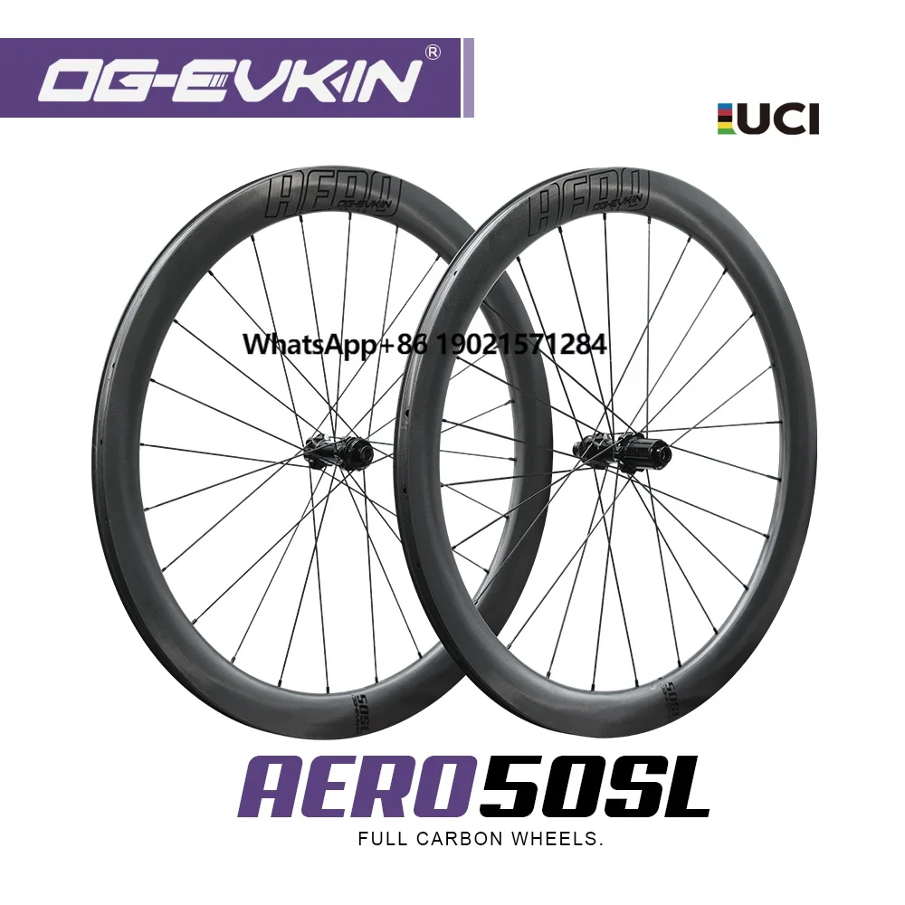 

OG-EVKIN RW-D50SL Carbon Wheels 700C Disc Brake 6-bolt/Center-Lock Clincher/Tubeless 50mm Depth Wheel Road Bike Wheelset