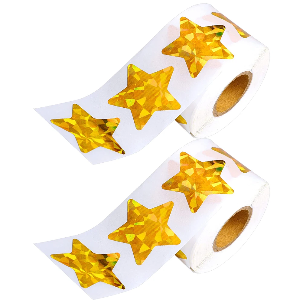 2 لفات على شكل نجمة ملصقات الختم ملصقات متعددة الوظائف لحرف الخبز حجز البريدية بطاقات هدايا العيد مكافأة ديكور