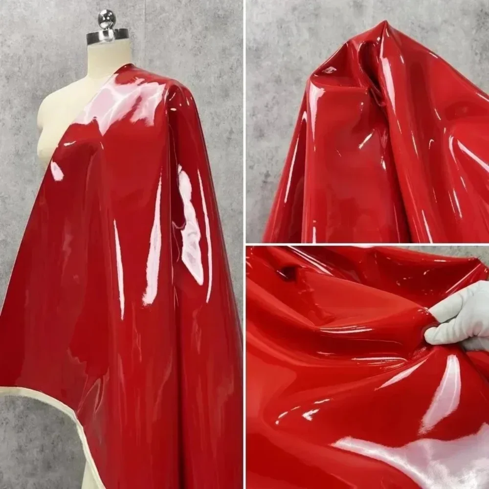 

Mirror Leather Fabric Thick Red Waterproof Soft Fabric PU Material Wholesale Cloth for Diy Apparel Sewing Meters