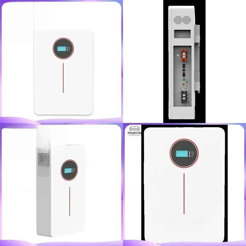 51.2V 100Ah LiFePO4 Battery Wall Mounted 5.12kWh Lithium Ion Solar Energy Storage System Built in BMS for Home Power Backup