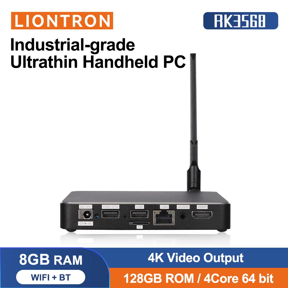 Liontron Fanless Industrial Mini PC computer Rockchip RK3568 DDR4 LAN 4G BT4.0 4K HDMI Wifi Android Linux Os 4*USB2.0 2*USB3.0