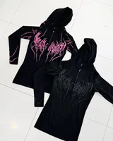 American High Street Breathedivinity Hoodies Tops Muscle GYM Fitness Workout in Black Wolves Club Y2K tracksuit men clothing