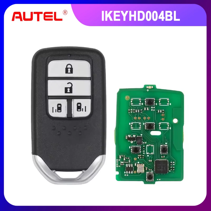 1PCS Autel IKEYHD004BL HD004BLUniversal Smart Remote Key 4 Buttons For Honda For Autel Smart Key For KM100 IM508 IM608 KM100E