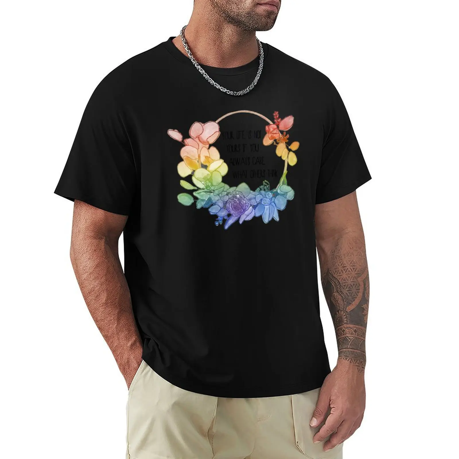 

Gay pride watercolour (Subtle LGBT flag colours) T-Shirt graphic shirts blanks oversized mens graphic t-shirts